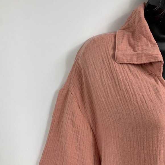 Nordstrom Women's Gauze Cotton Collared Half Sleeve Maxi Dress Size XL - Picture 4 of 13